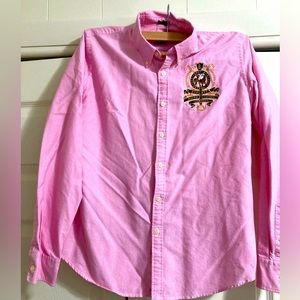 Polo Ralph Lauren Women’s Button Down Embroidered Crest Logo Shirt